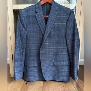 Classic Blue Plaid Blazer for Men